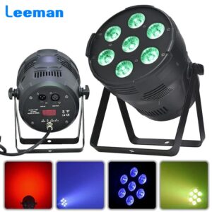 LED Flat Par 7X12W RGBW Light Family Birthday Party Theater Wedding Stage Lighting DMX512 Remote Music Control - Image 1