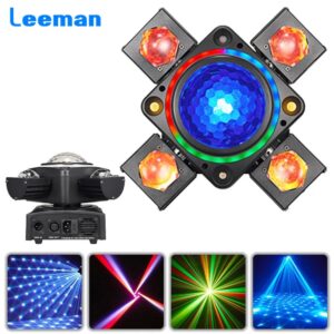 Stage Effect Lighting 5x10W RGBW LED RG Laser 2x10W White Strobe RGB Ring Moving Head Party Dj Disco Club Stage Lighting - Image 1